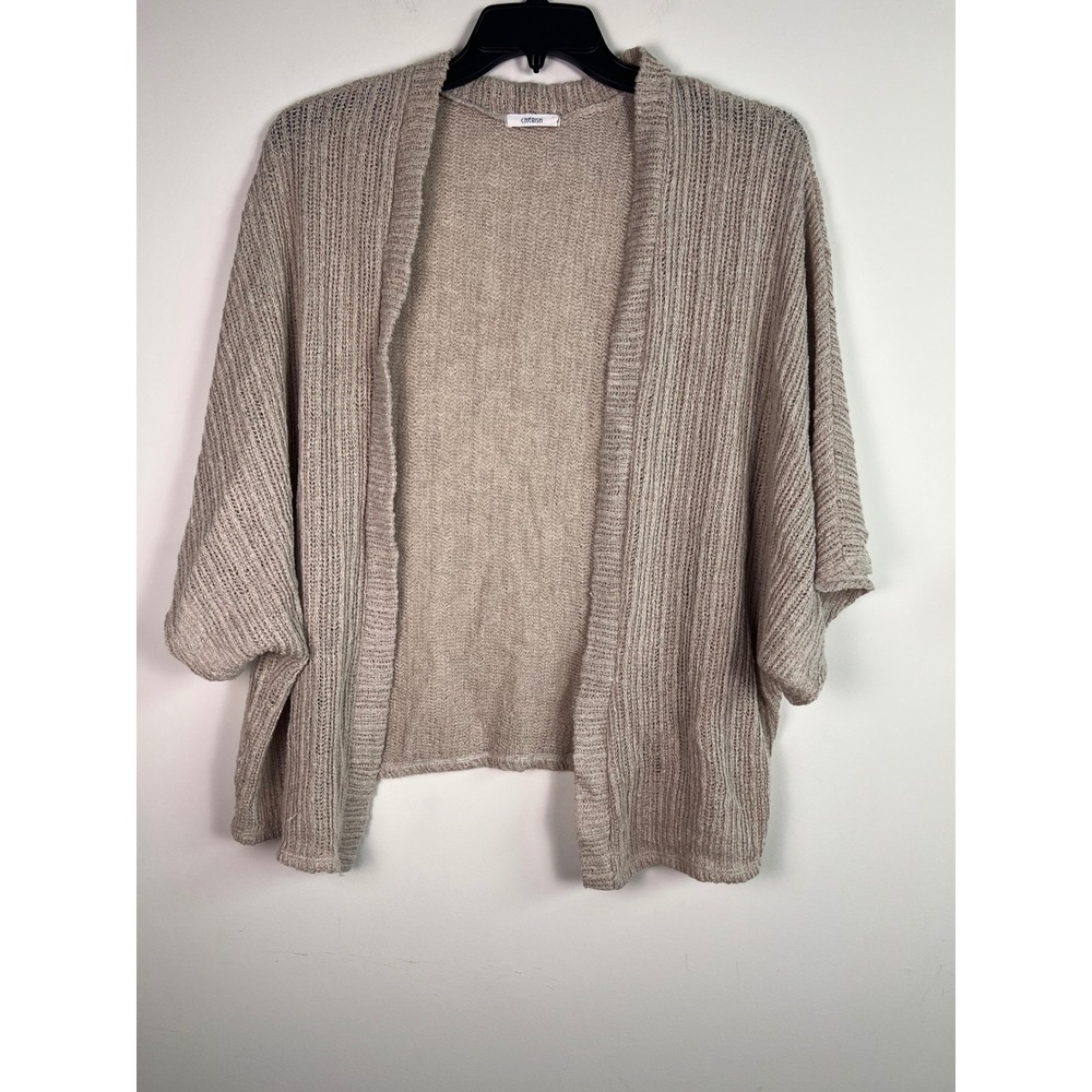 CHERISH Women's Knit Open Front Kimono Cardigan Beige One Size
